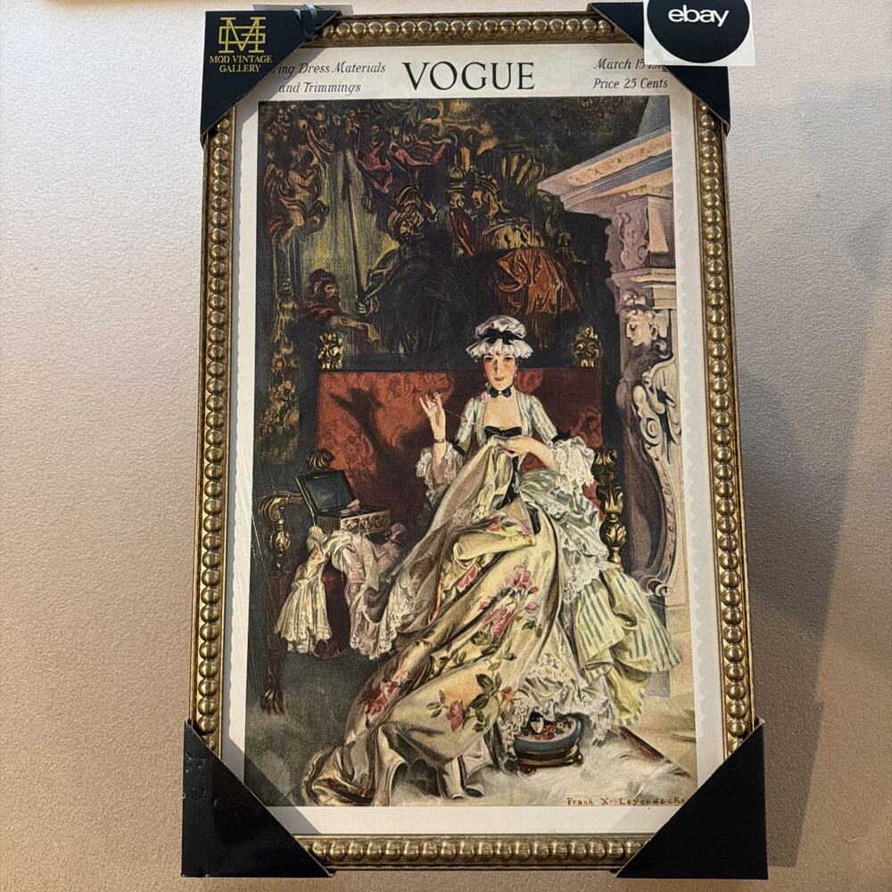 New Vintage Theme Vogue Magazine Covers Framed Artwork 15x24